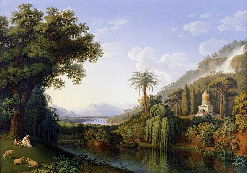 Jacob Philipp Hackert Landscape with Motifs of the English Garden in Caserta oil painting picture